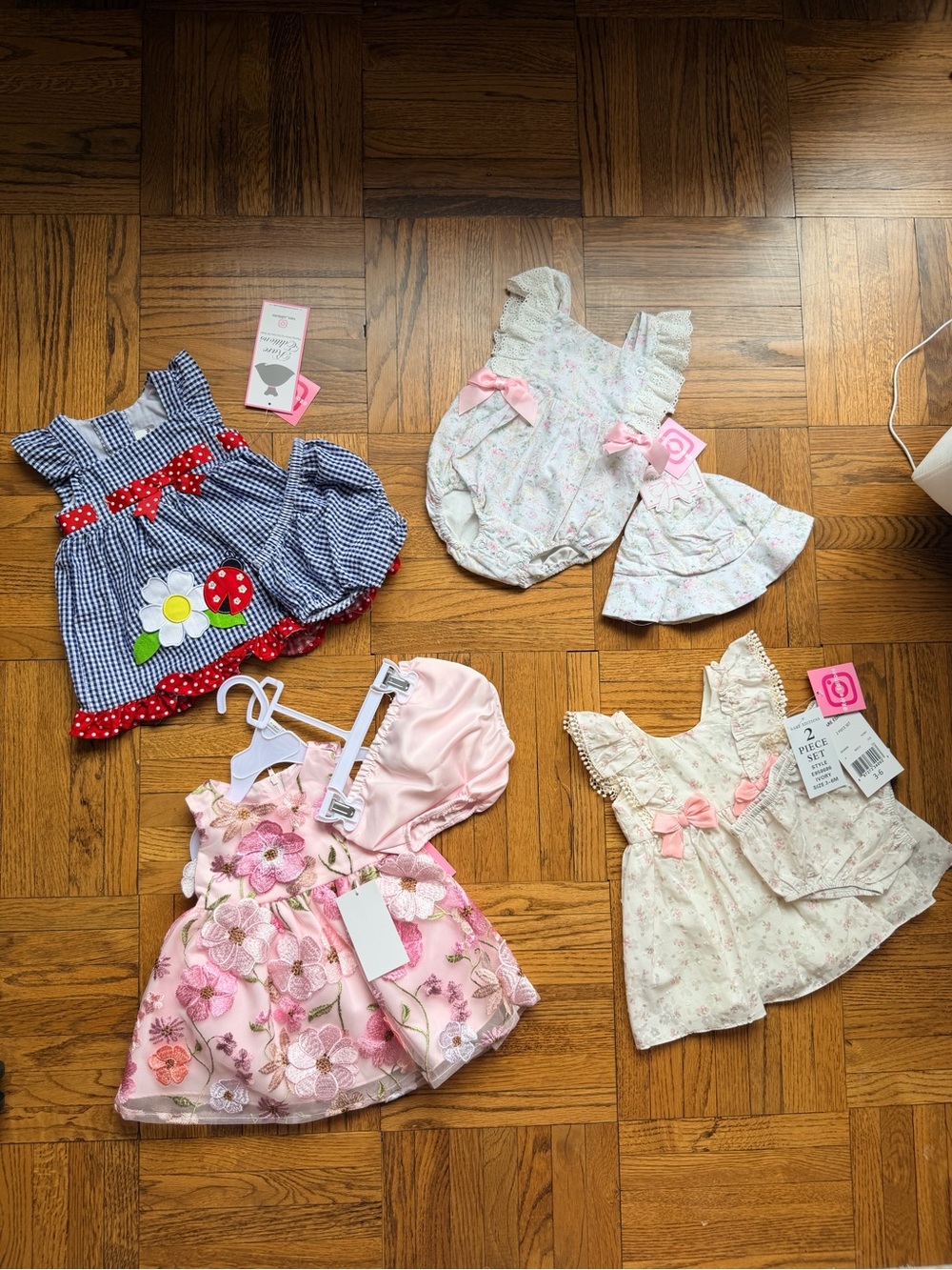 Dillard’s Assorted Girls' Spring Dress Set - Pink, Blue, Cream